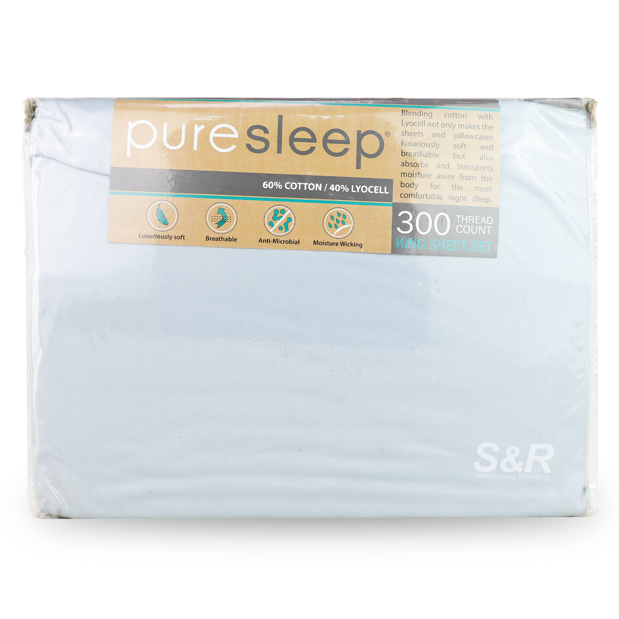 Pure Sleep 300 Thread Count King Sheet 1 set Pure Sleep 300 Thread Count King Sheet 1 set